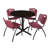 Cain Round X-Base Breakroom Table & 4 M Stack Chairs-32520554-32520558-32520551