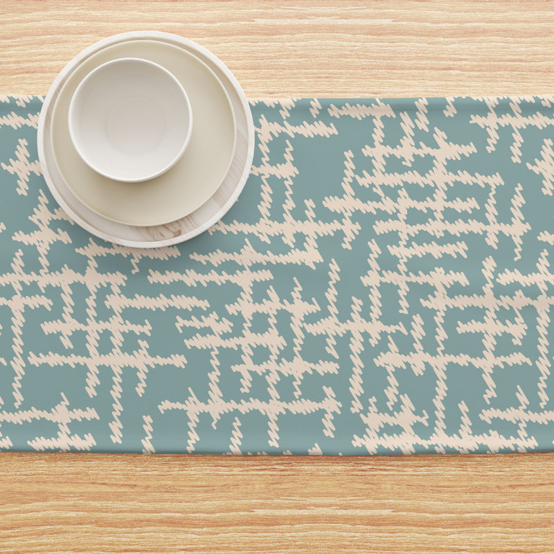 Table Runner, 100% Cotton, 16X108", Abstract Sketch, 90" L x 16" W