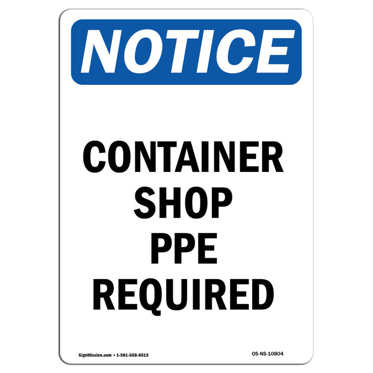 SignMission Container Shop PPE Required Sign - Wayfair Canada