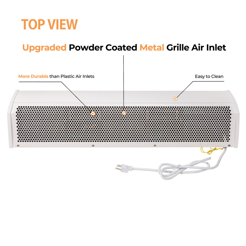 Elegant White Stainless Steel 42" Indoor Air Curtain