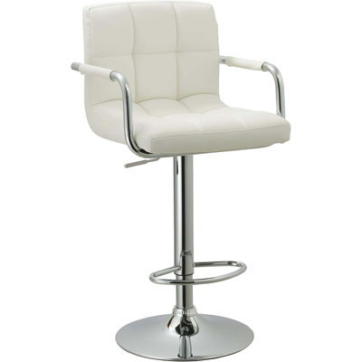 Tabouret de bar contemporain à accoudoirs pivotants réglables avec coussin