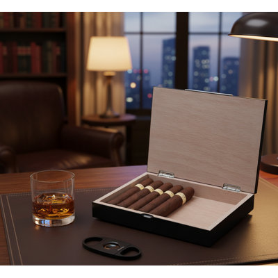 Cidre de voyage Visol Barclay noir mat - Peut contenir jusqu'à 10 cigares