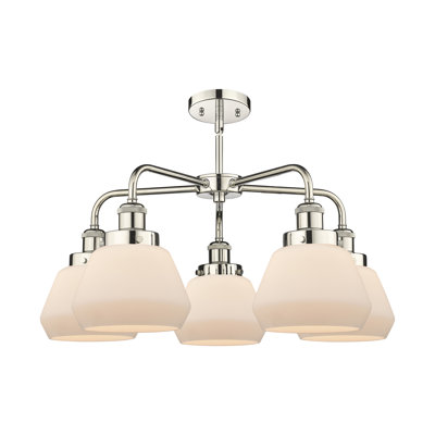 Lustre bol à 5 lumières en verre Fulton