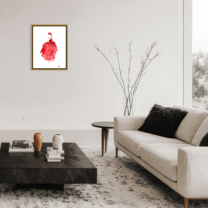 'Prima Ballerina' Framed Print Wall Art, 30" H x 24" W x 2.375" D, Framed Canvas, Gold