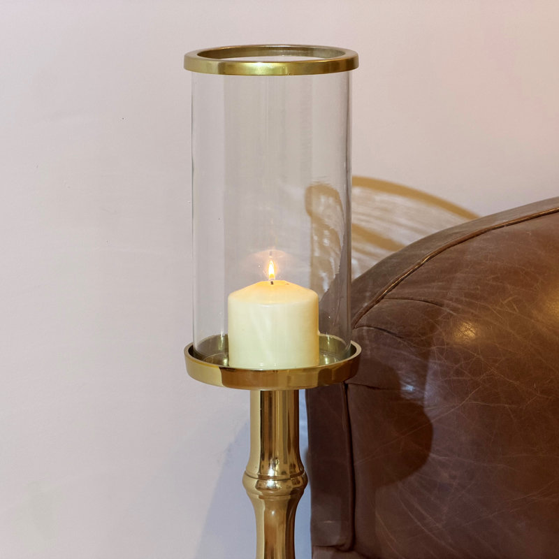 Bougeoir pilier en métal, Gold