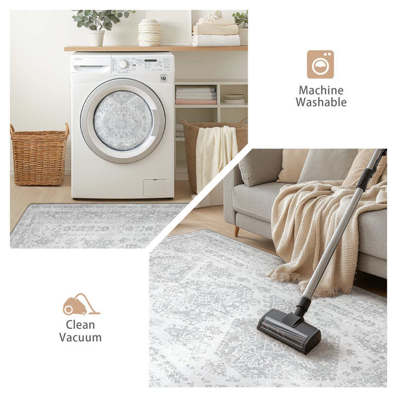 Tapis gris antidérapant Agora, Rectangulaire 3 pi x 5 pi