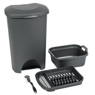 Plastic Step On Kitchen Trash Can - 50L