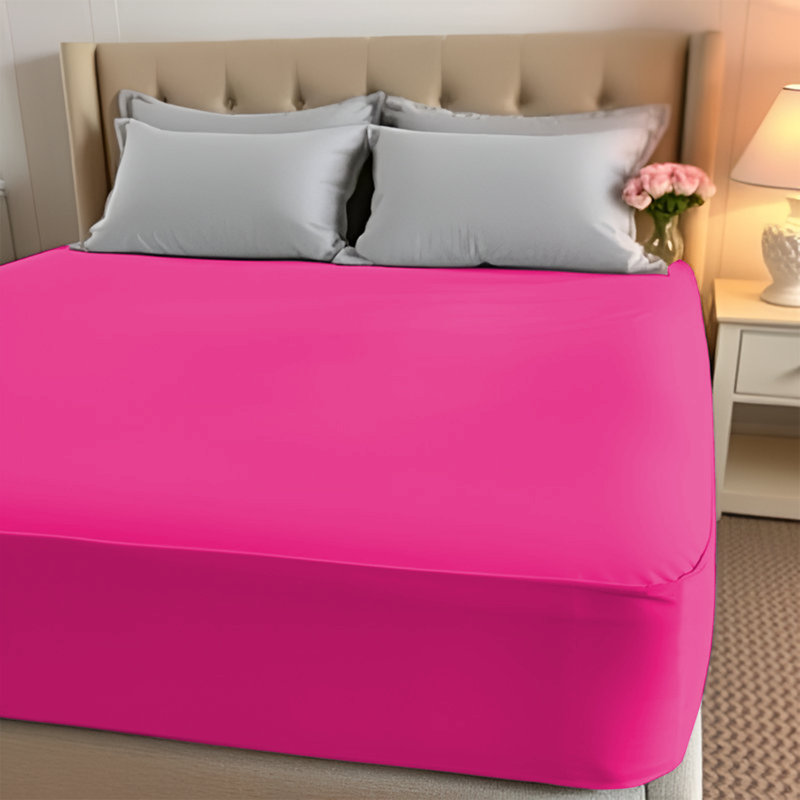Paul's Microfibre Super Soft Brushed Deep Fitted Bed Sheet, Single (3'), Pink