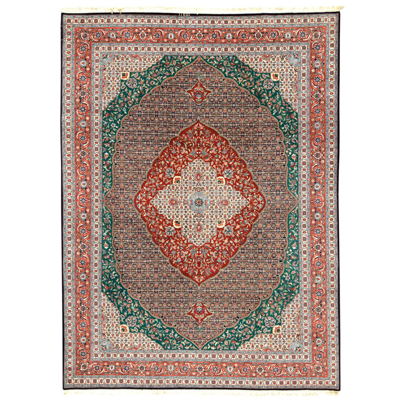 Tapis rectangulaire en laine noué à la main