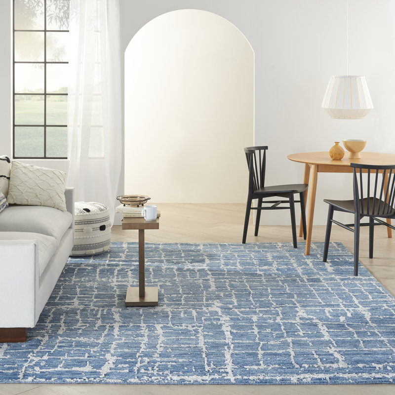 Runner Abstract Hand Woven Area Rug, Rectangle 7'9" x 9'9"