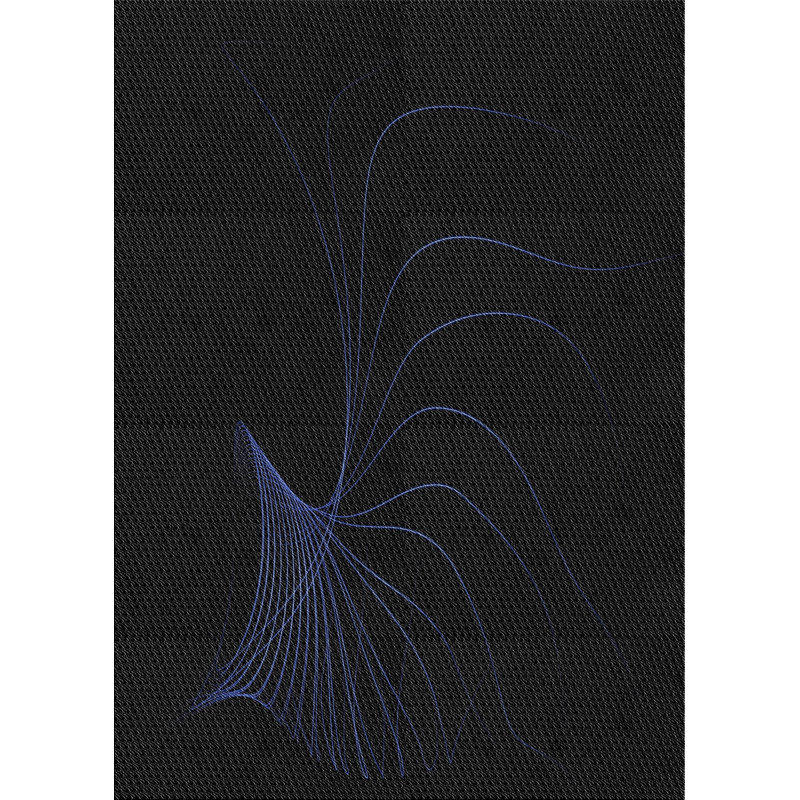 Tapis de zone noire en laine touffeté à la main Geller