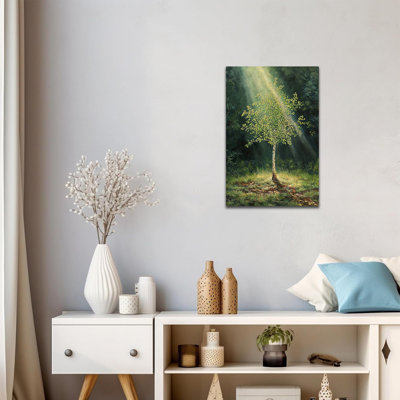 Abisali pour scène d'hiver, décoration murale, affiche de nature, forêt de bouleaux ensoleillée, impressions sur toile, impressions sur toile, art pour salon, chambre à coucher, bureau, prêt à être suspendu, 12 po x 18 po