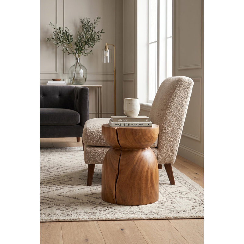 Wood Hourglass Stool