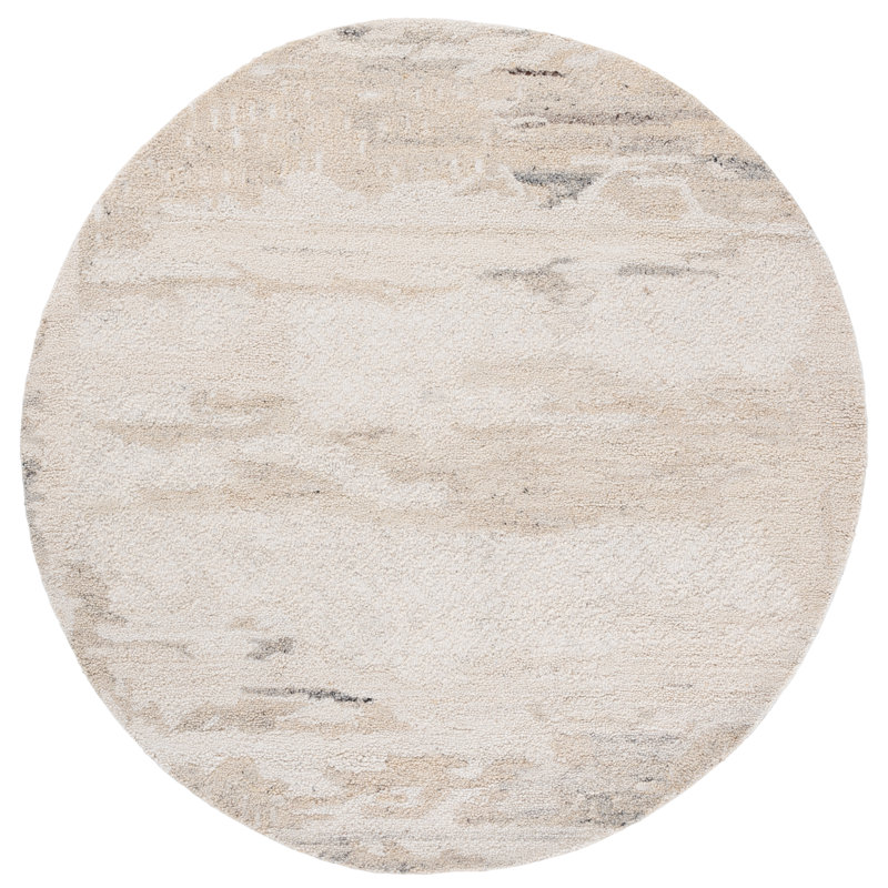 Tapis Falyn 105 ivoire / gris, Rond 6 pi
