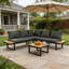 195cm Wide L-Shaped Metal Patio Sectional Set