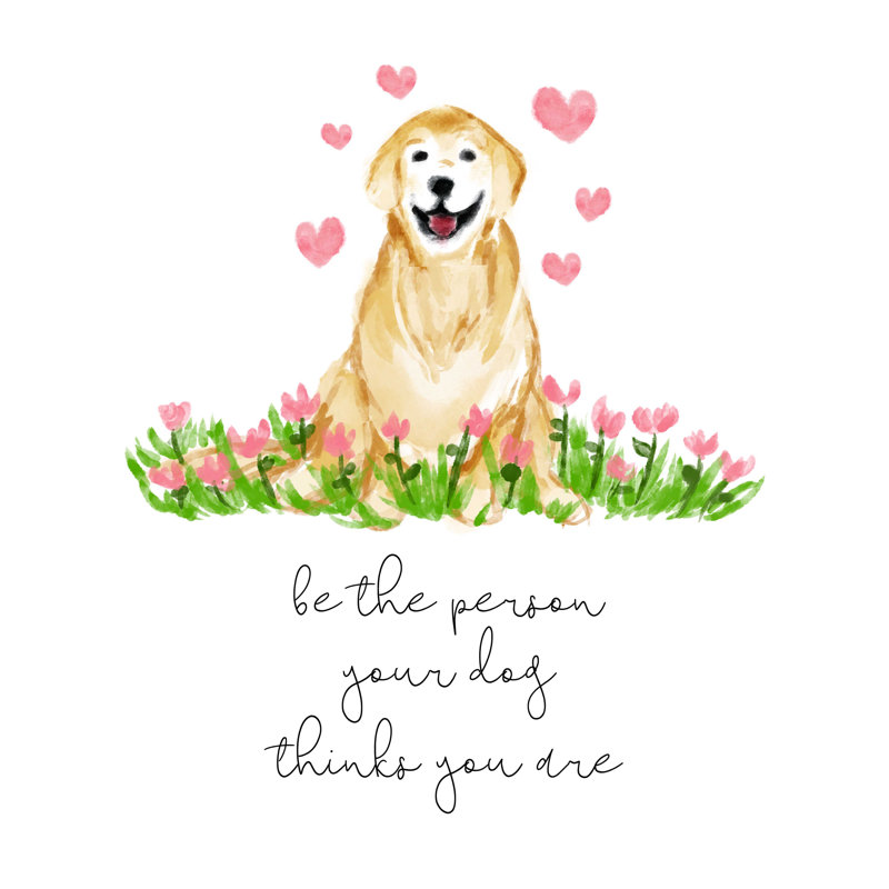 " Dog Thinks Hearts ", 16" H x 12" W  