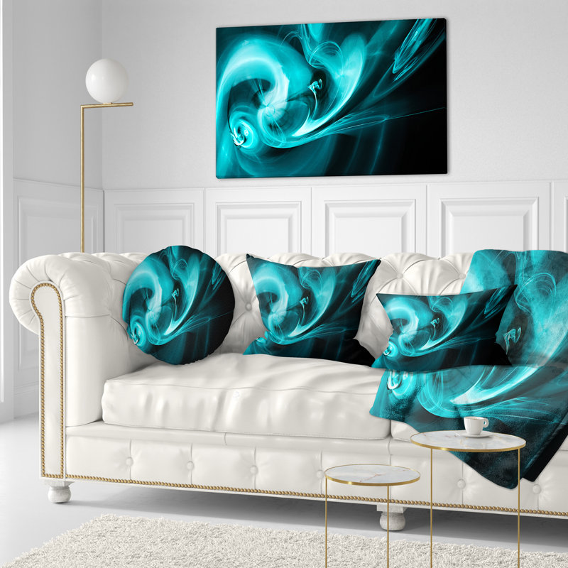  Coussin lombaire abstrait fumé, Bleu sarcelle