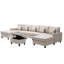 Canapé modulaire double en lin 6 pièces avec pieds interchangeables 152 po Nolan