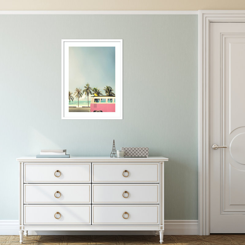 Surf Bus Pink by Design Fabrikken, 37.88" H x 29" W x 0.75" D, Matte White