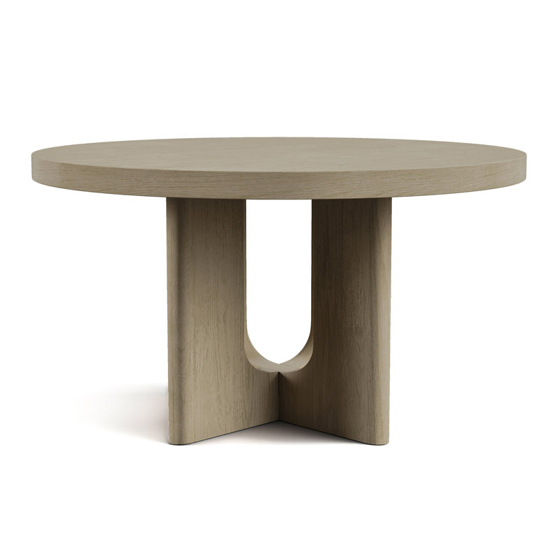 Doloros 54" Round Dining Table, Oak Wood