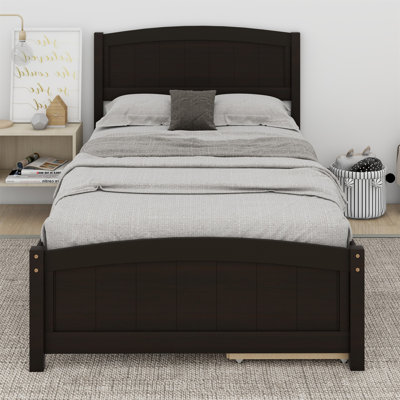 Lit plateforme simple en bois avec deux tiroirs Areisy