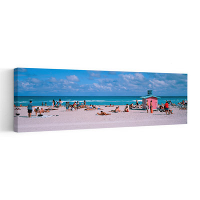 Tourist On The Beach, Miami, Florida, Usa Abstract Beach Landscape Wall Art