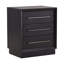 Humphreys 3-Drawer Pine Wood Nightstand, Black