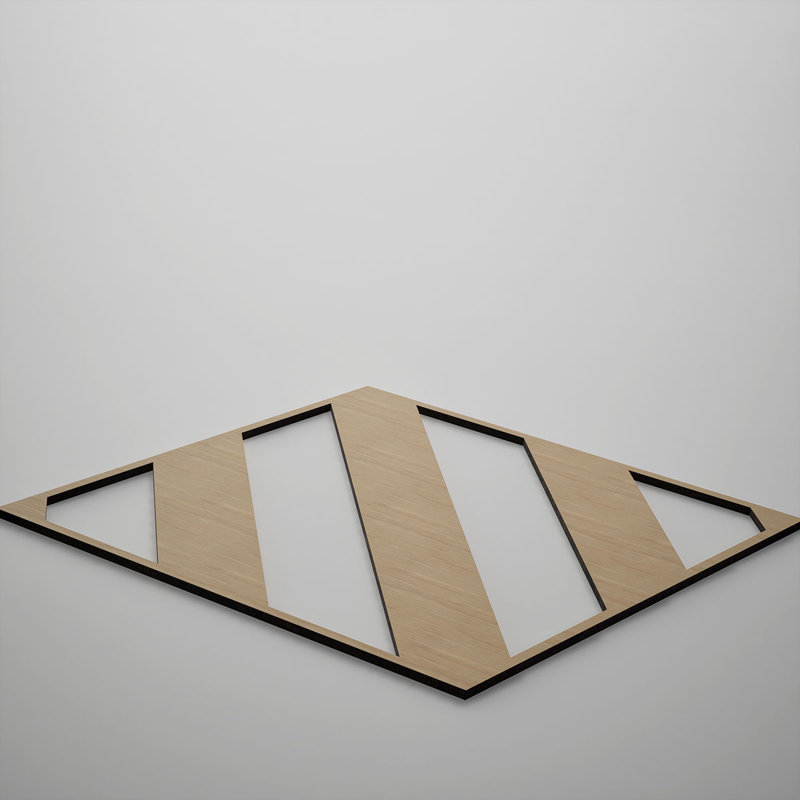 Panneaux muraux décoratifs en bois Strymon, moyen, l 15 3/8 po x H 15 3/8 po x T 3/8 po, chêne blanc