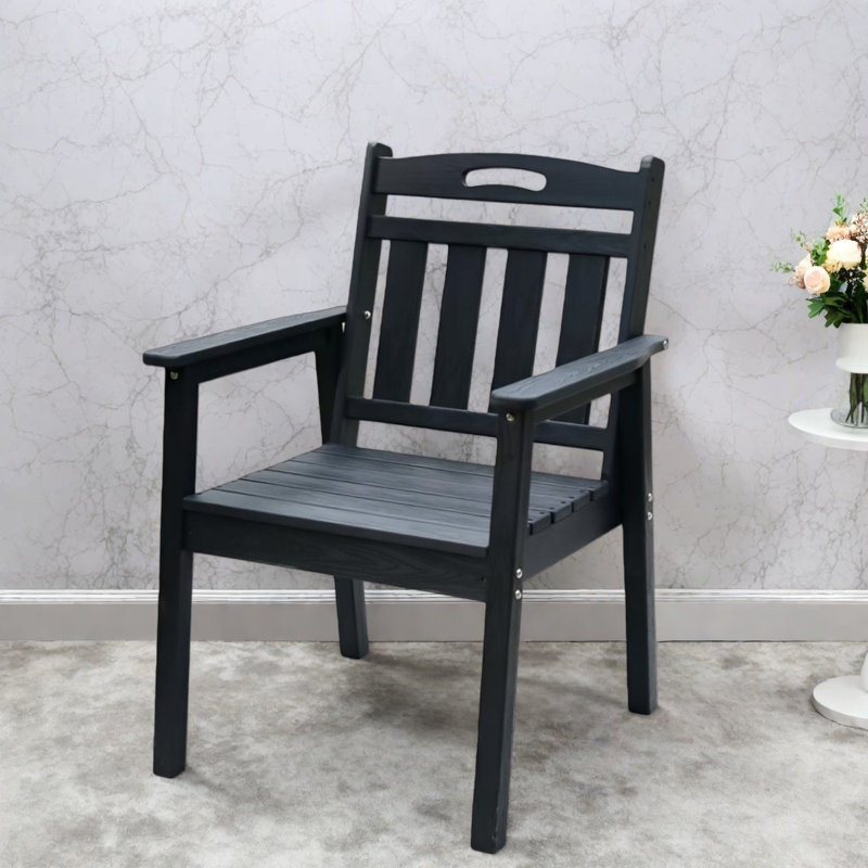 Chaises de salle à manger durables en PEHD, design moderne noir pour les espaces extérieurs