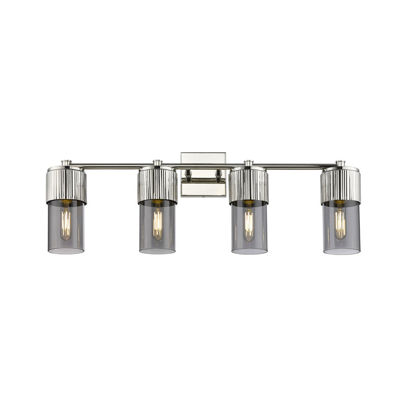 Éclairage pour meuble-lavabo mural 4 po Bolivar, Fumée, Nickel poli