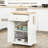 Rolling Kitchen Island Cart, Portable Serving Trolley Table With Drawer, Adjustable Shelf And 2 Towel Racks
