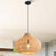 Luminaire suspendu dôme en rotin naturel tissé à la main 1 lumière 13,7 po Boho