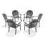 Chaise de patio en fonte d'aluminium 6 pièces avec cadre noir-130027491-130027492