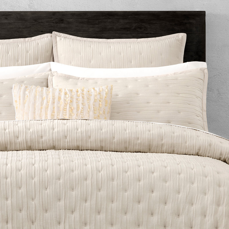 Meditate Linen Blend Sham, King, Ivory