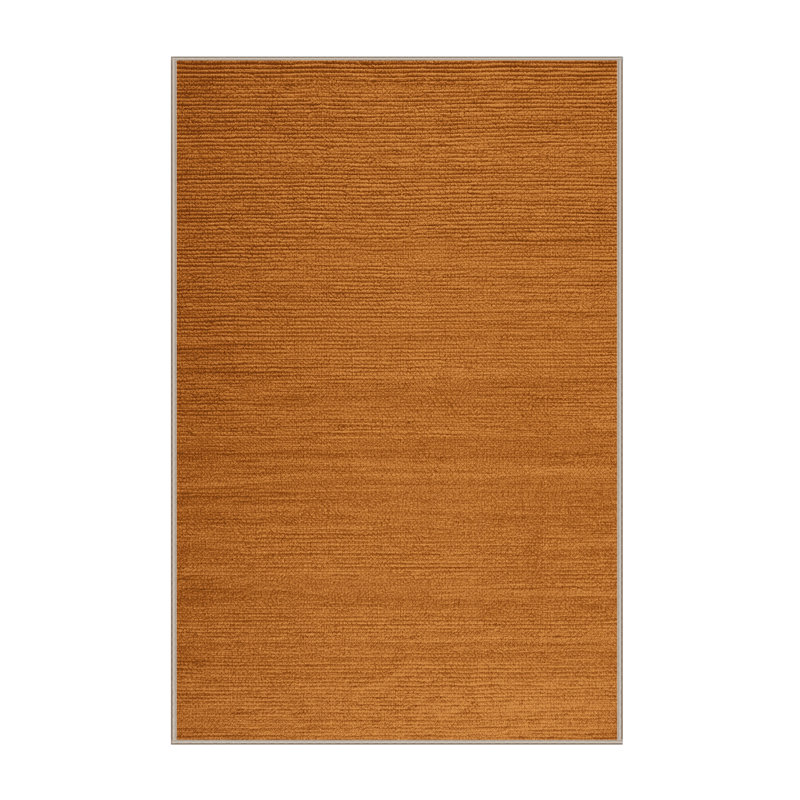 Machine Washable Solid Brown Area Rug, Rectangle 7' x 9'