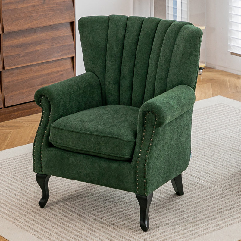 Upholstered Armchair, Green