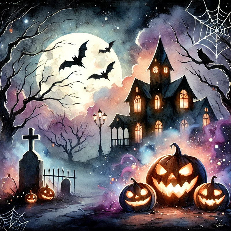 Toile de nuit d'Halloween Haunted Mansion, H 30 po x l 30 po x P 1,5 po