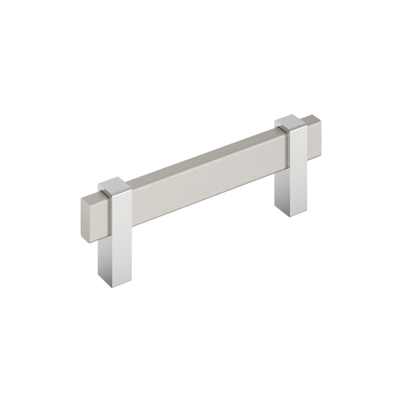 Mulino 3-3/4 inch (96mm) Center-to-Center, Satin Nickel/Polished Chrome