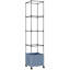 Jardinière en métal gris doux pour patio et balcon avec treillis vertical, système d'arrosage automatique et roues verrouillables de 15,7 x H 71,7