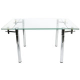 Guda Glass Top Metal Base Dining Table