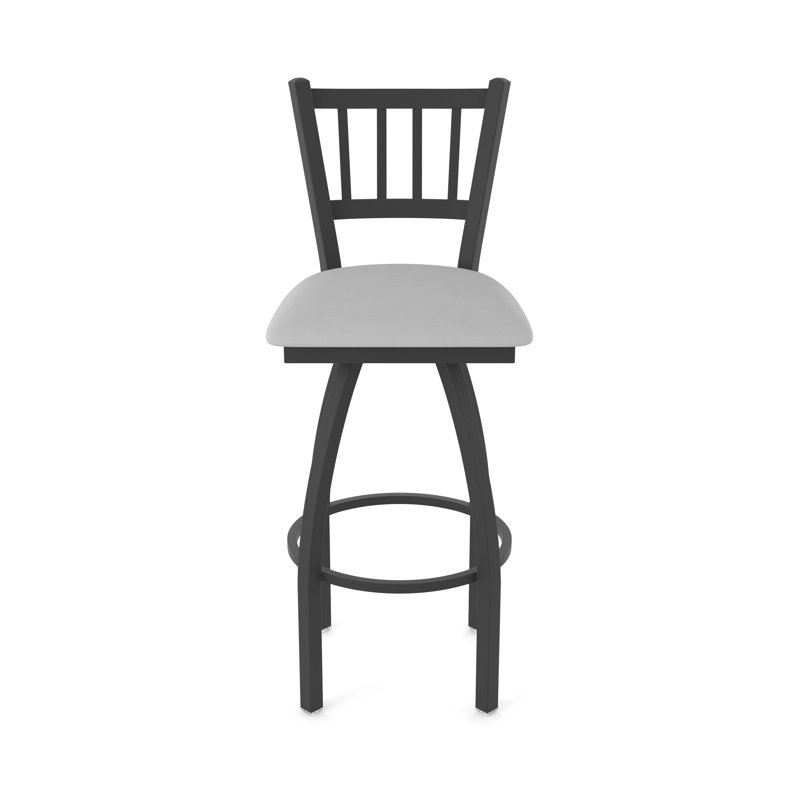 Tabouret pivotant 810 Contessa, Noir froissé, Vinyle - gris Folkstone Canter, Très grand (siège d'une hauteur de 36 po)