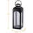 Black Metal Hurricane Lantern with Clear Glass Panels-706810199-687796017