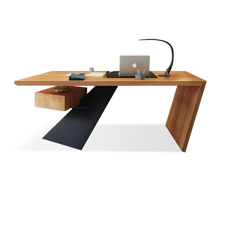 Bureaux rectangulaires en bois massif brun, H 29,53 po x l 86,61 po x P 31,5 po