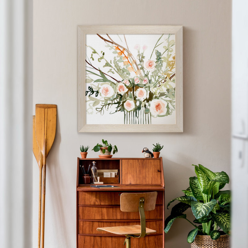 Fleurs de foraged II-imprimé, H 17 po x l 17 po x P 1,5 po, Toile blanche encadrée