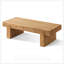 Table basse en bois massif Farmhouse - Table d'appoint rectangulaire rustique pour le salon ou le bureau personnel, table basse à profil bas avec grain naturel et conception robuste
