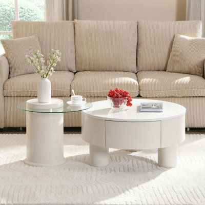 Ensemble de 2 tables basses rondes gigognes