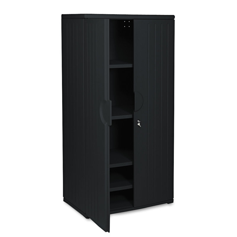 Armoire de rangement à 4 tablettes, Noir