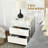 Table de chevet 2 tiroirs Donow en blanc