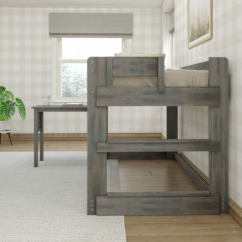 Irma Kids Twin Loft Bed with Desk, Driftwood