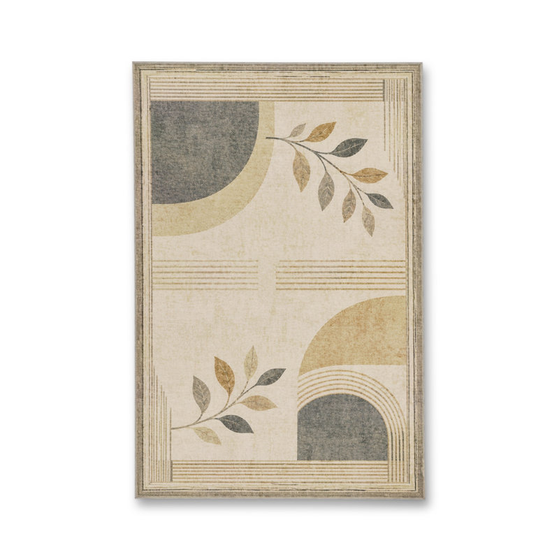 Tapis tissé à la crème Mosso, 3'3" x 4'11"